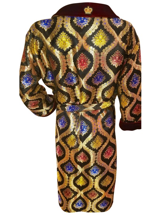 Casino Conflate Brocade Silk Robe