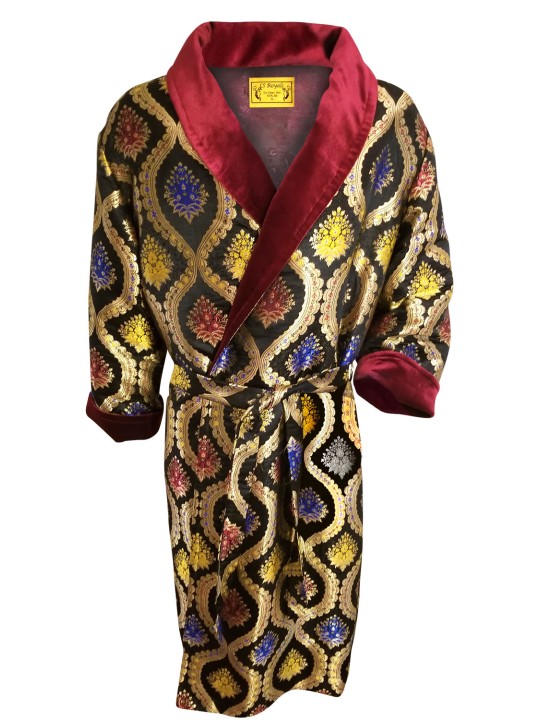 Casino Conflate Brocade Silk Robe