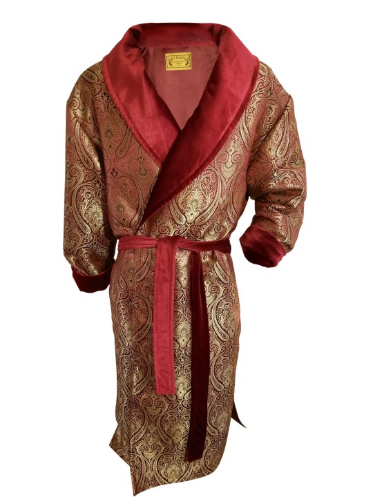 Crimson Meraki Brocade Silk Robe